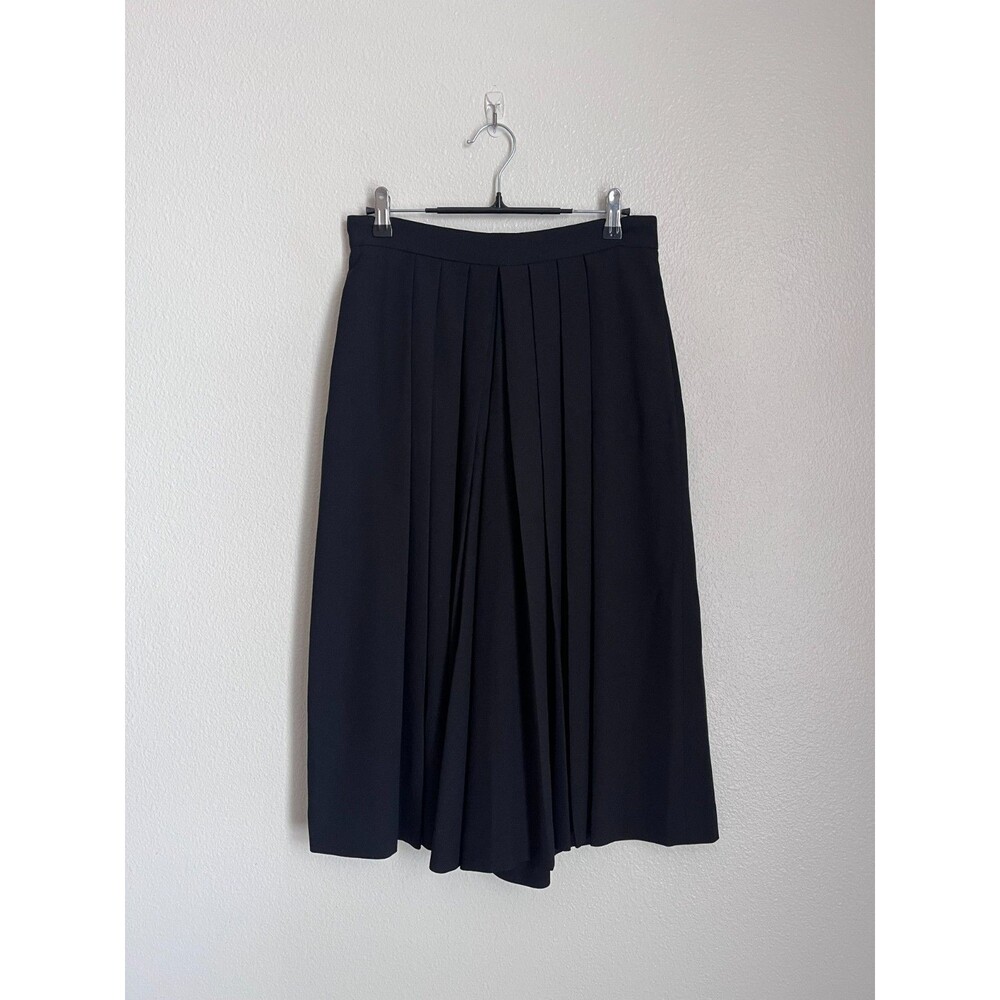COS Pleated Wide-Leg Crop Pants in Black Size US 4